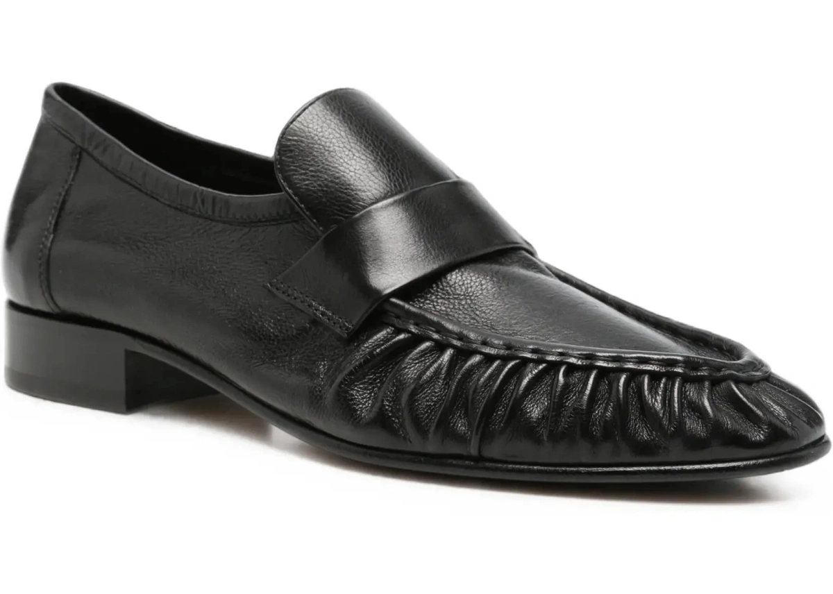 Mocasini THE ROW negri din piele intoarsa - Img 5