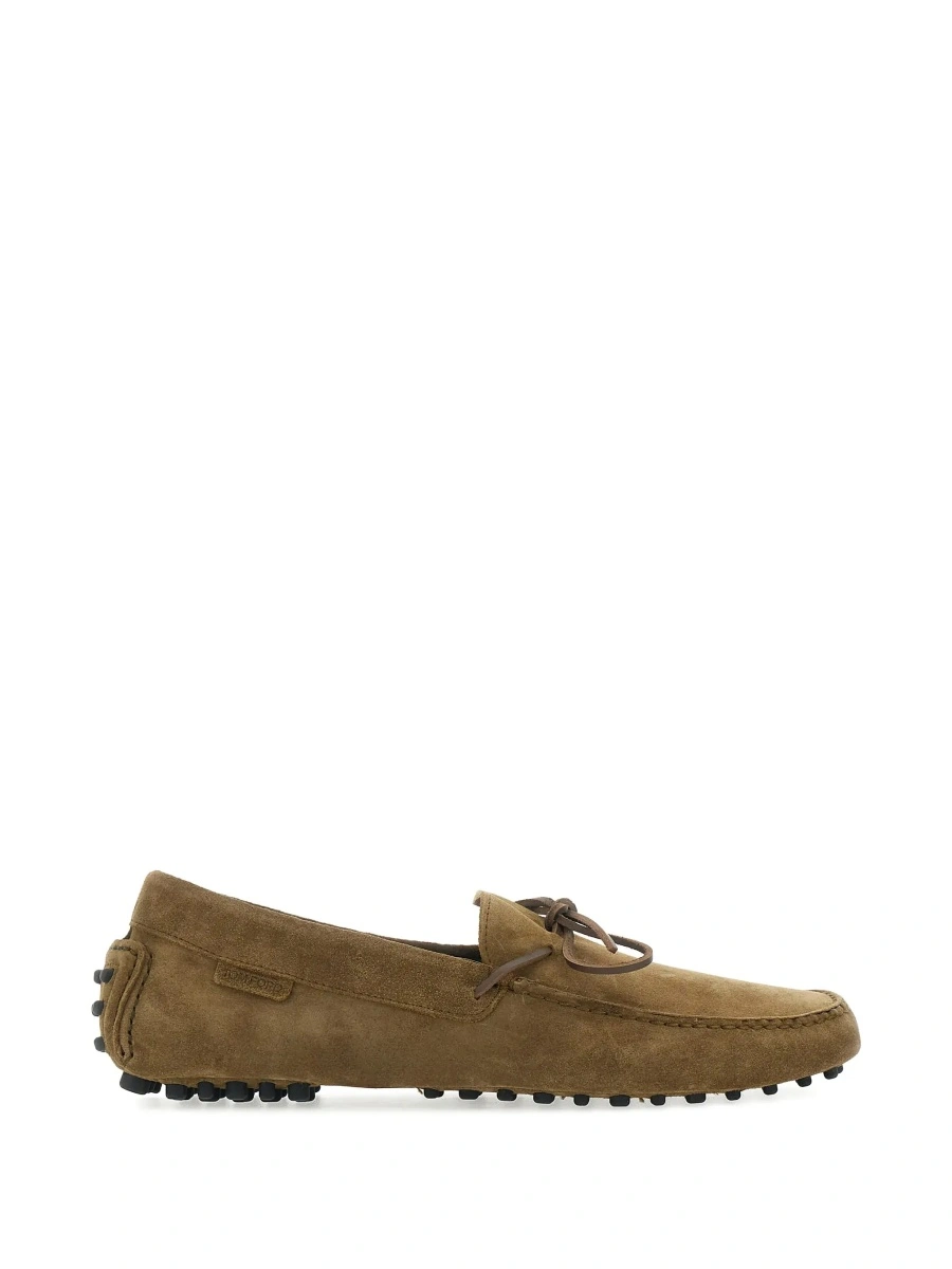 Mocasini Tom Ford maro din piele intoarsa - Img 8