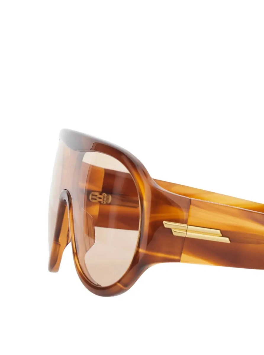 Ochelari de soare Bottega Veneta maro din acetat 'Shield' - Img 3