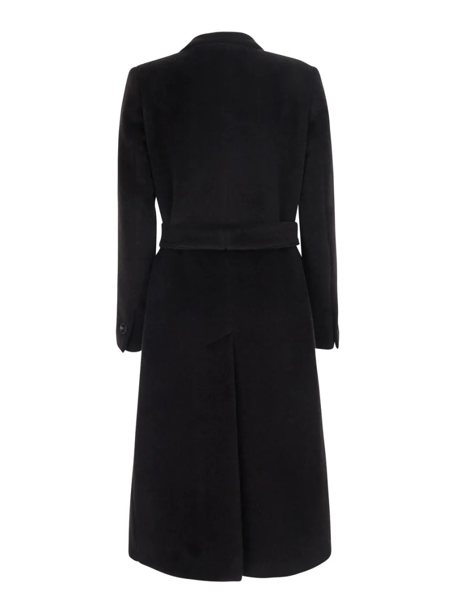 Paltoane 'Jole' brown Double-breasted coat with Peak revers and waist belt in wool for women - Img 2