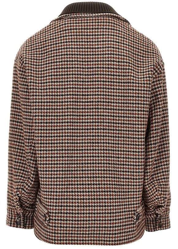 Paltoane Knitted caban with houndstooth motif - Img 3