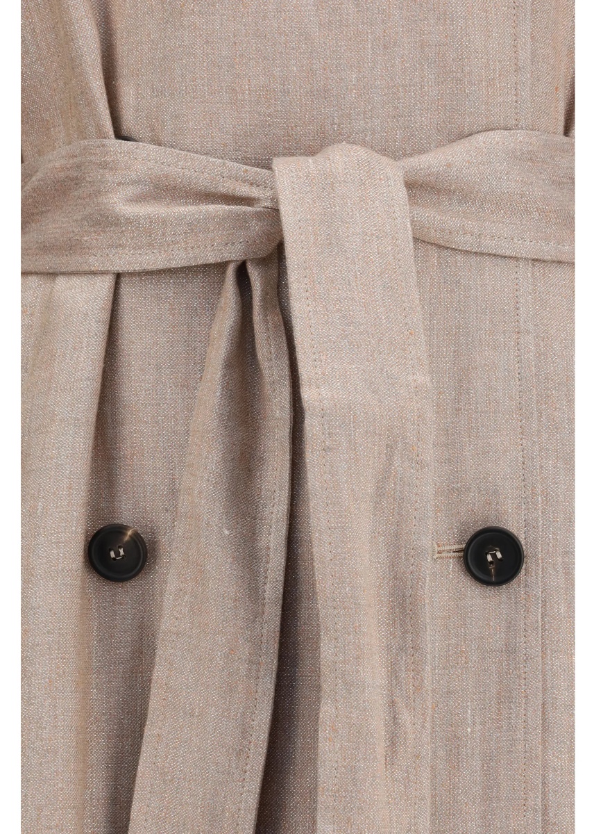 Paltoane Linen Trench coat with lurex - Img 3