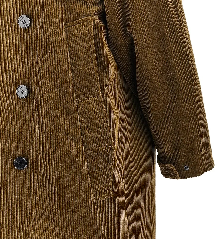 Paltoane Paltò Corduroy double-breasted long coat - Img 2