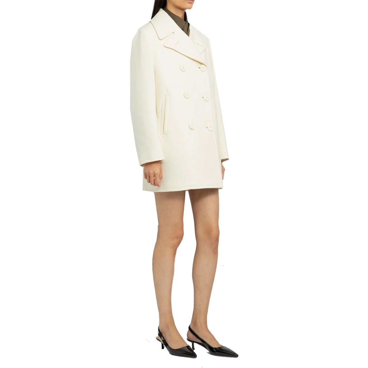 Paltoane Prada Double-Breasted Wool Coat - Img 2