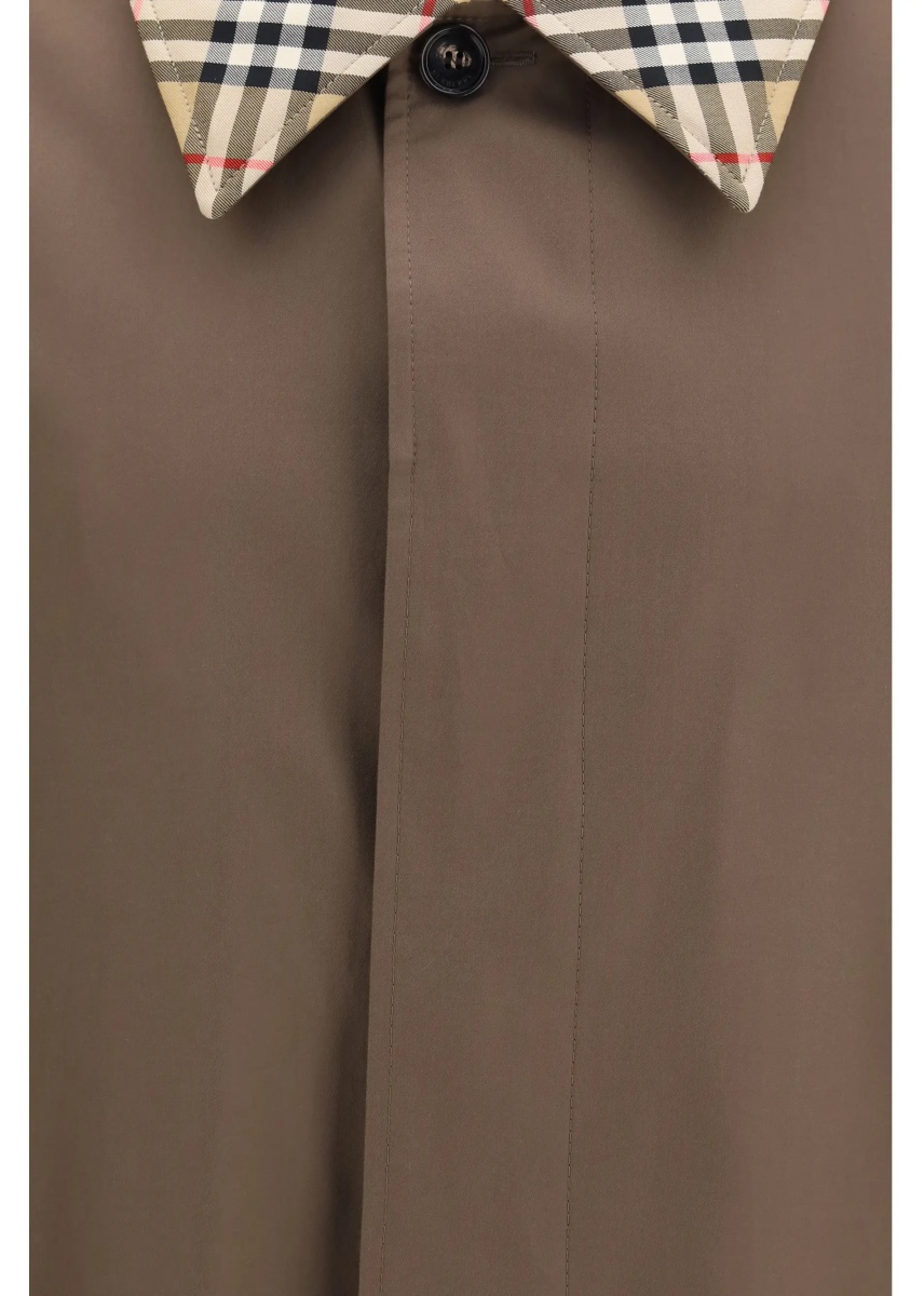 Paltoane Tottenham cotton gabardine Coat with Check collar - Img 3