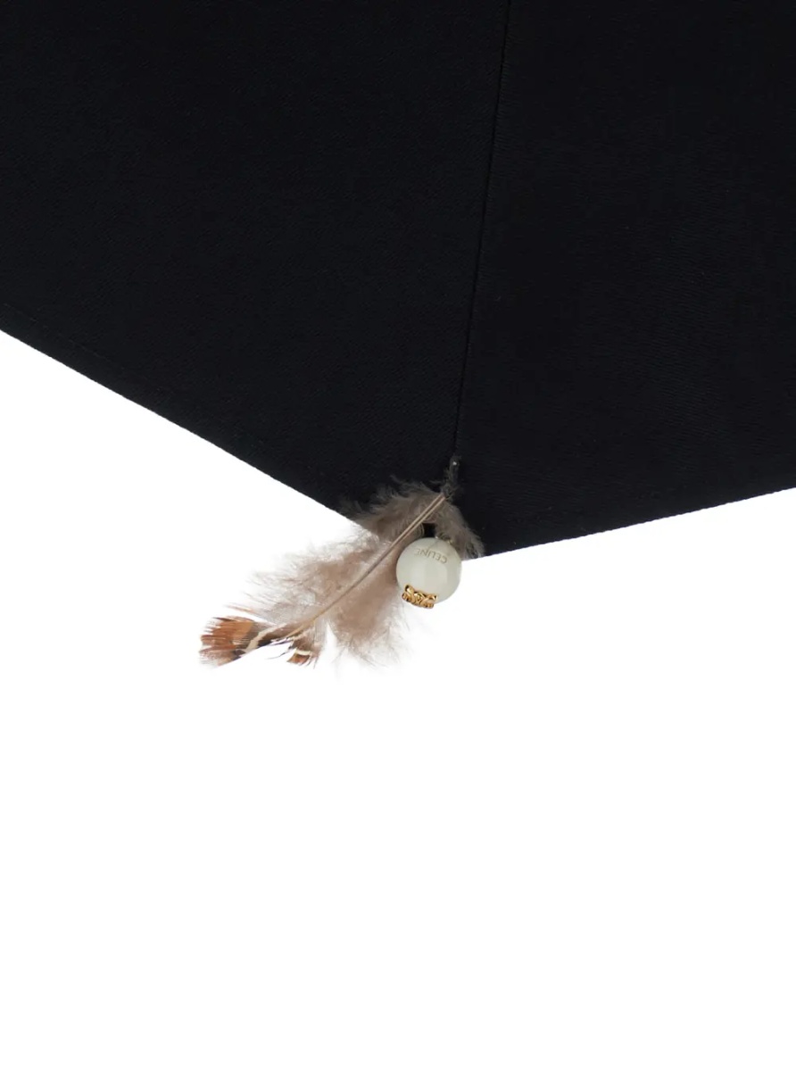Palton Black Trench Coat with Bonded Cotton Details - Img 4