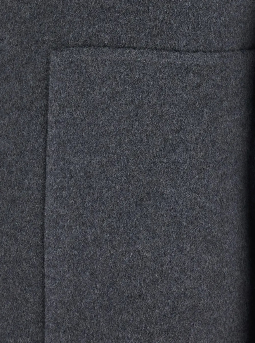 Palton Coat with collar and long sleeves in Grey Fabric women - Img 3