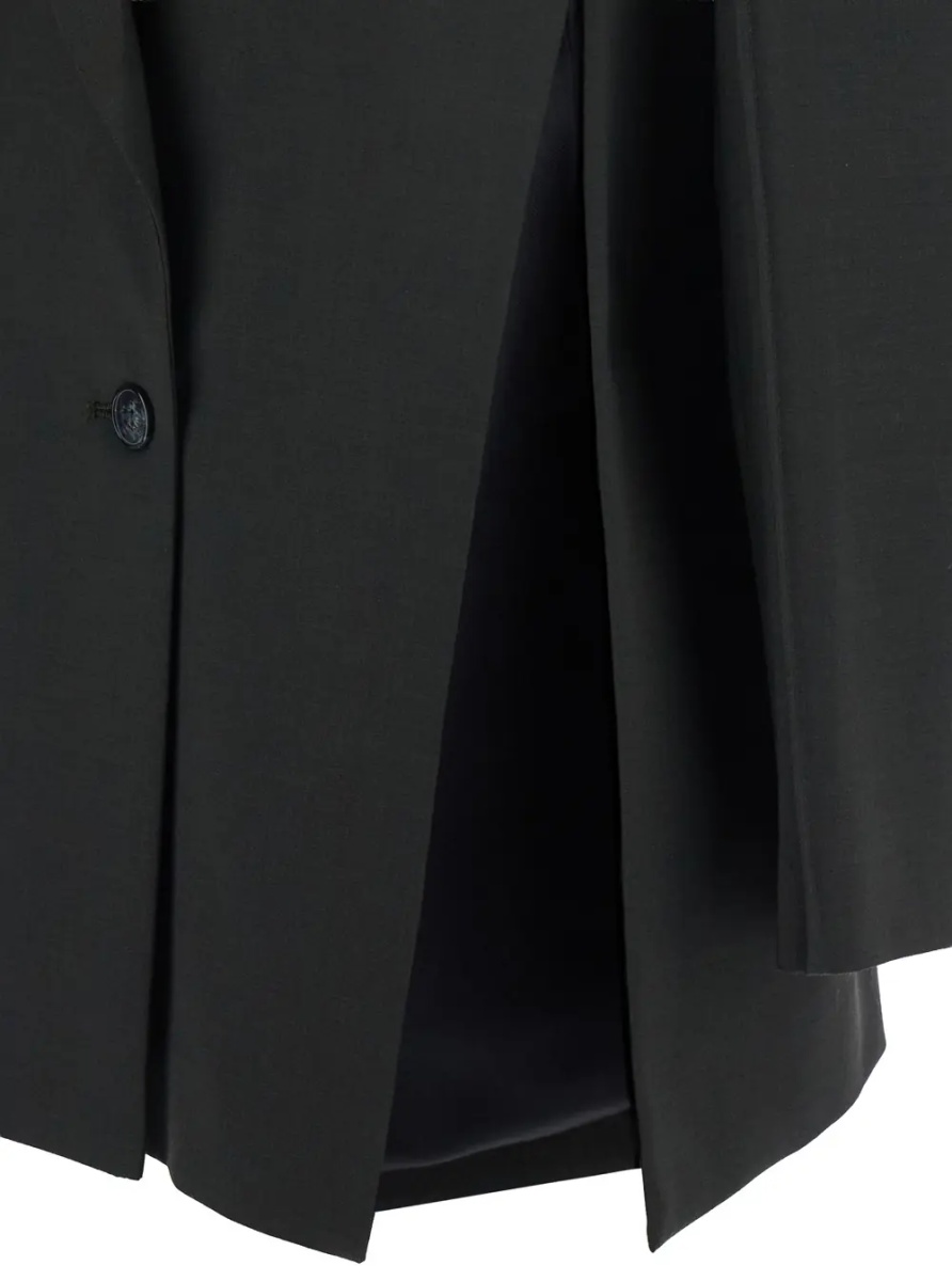 Palton COAT with shirt collar and long sleeves in Tech Fabric Green women - Img 2