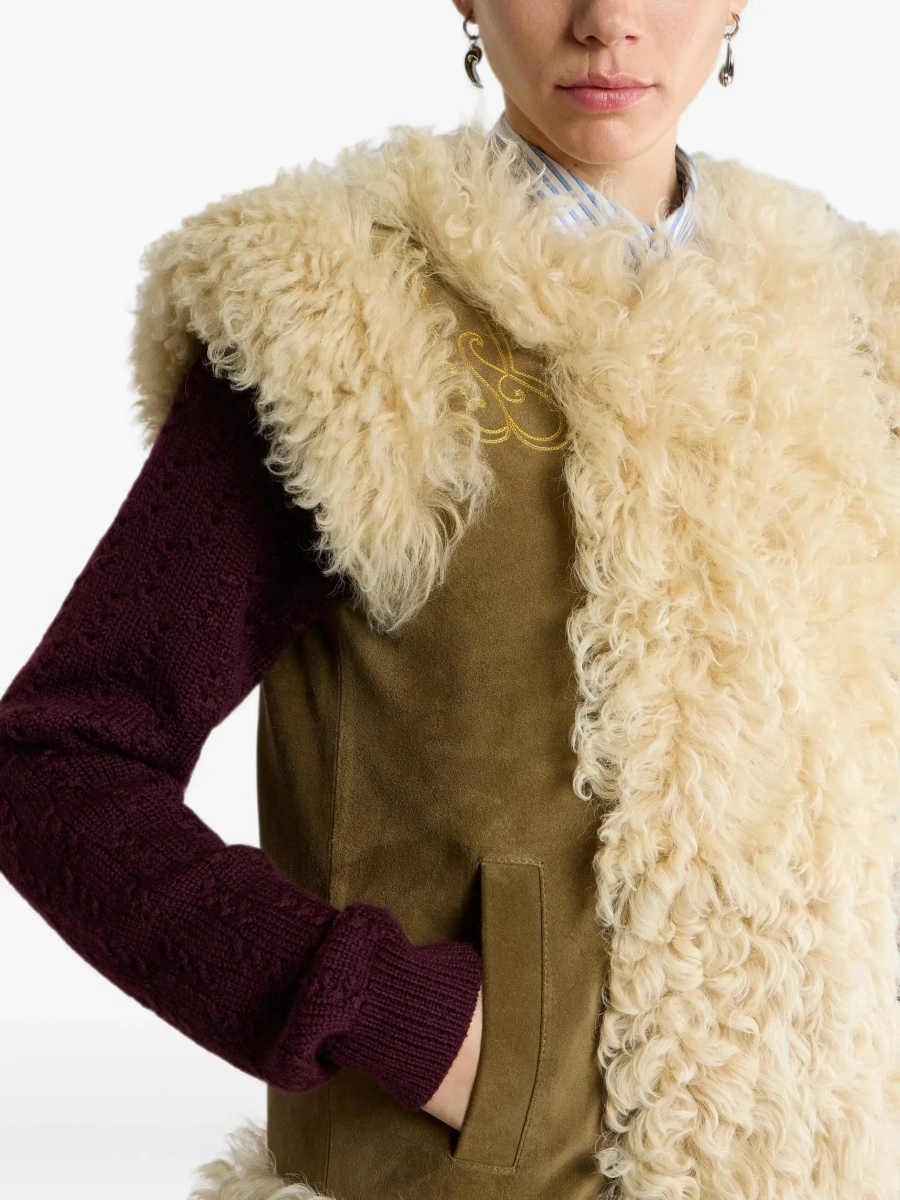 Palton ETRO bej din shearling - Img 6