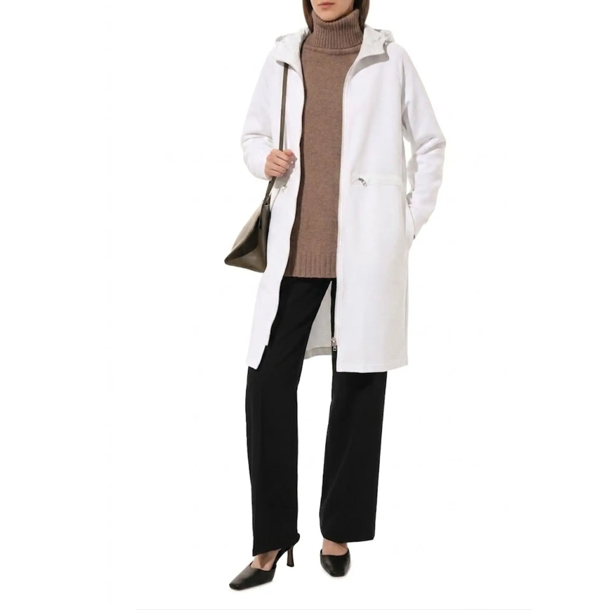 Palton Herno Long Hooded Zip Coat - Img 2