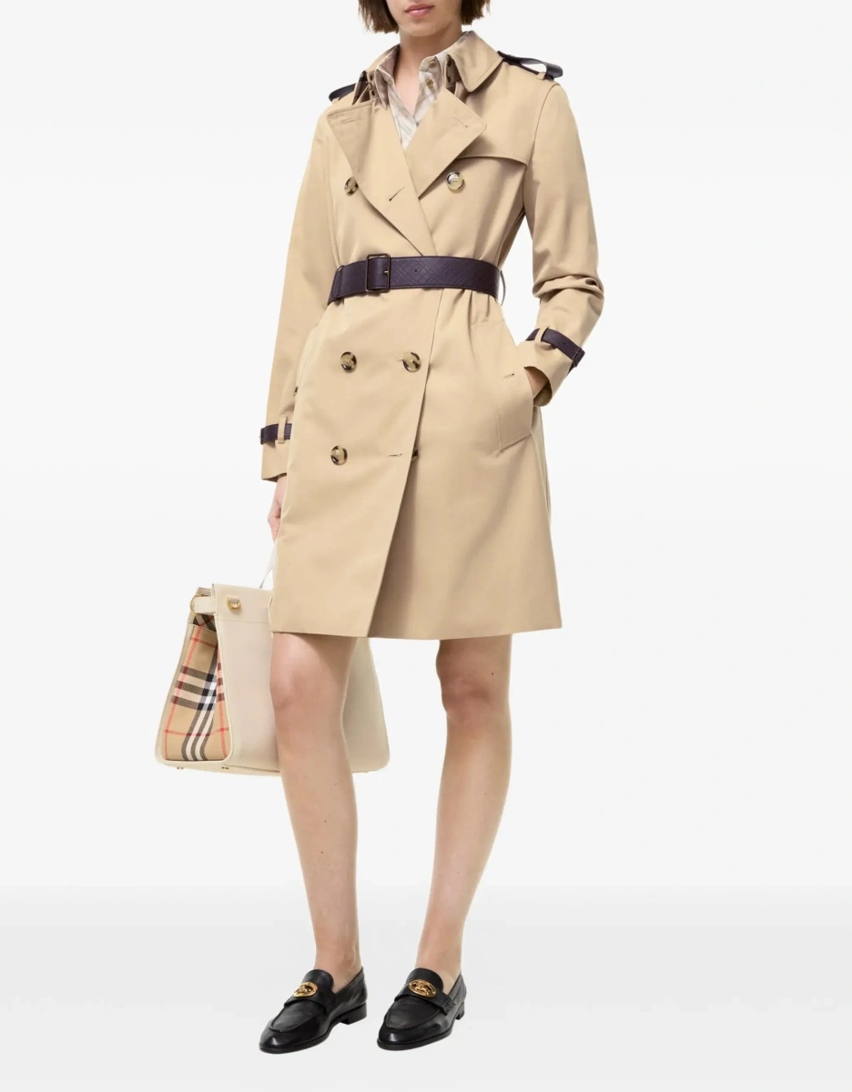 Palton Kensington midi leather Trench - Img 5