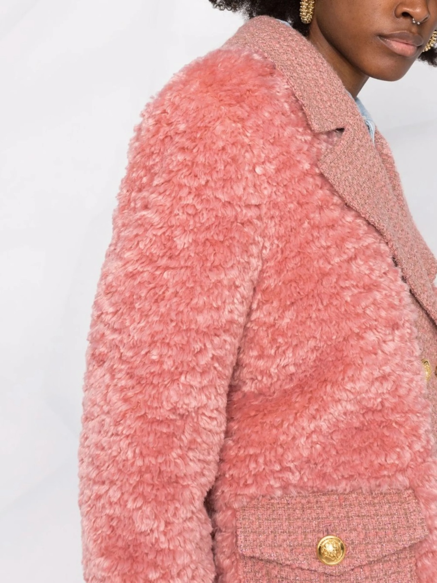 Palton LOVE Moschino roz din polyester - Img 3