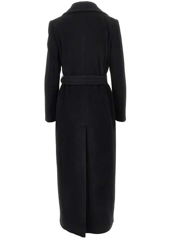 Palton Wool cloth long coat with belt - Img 3