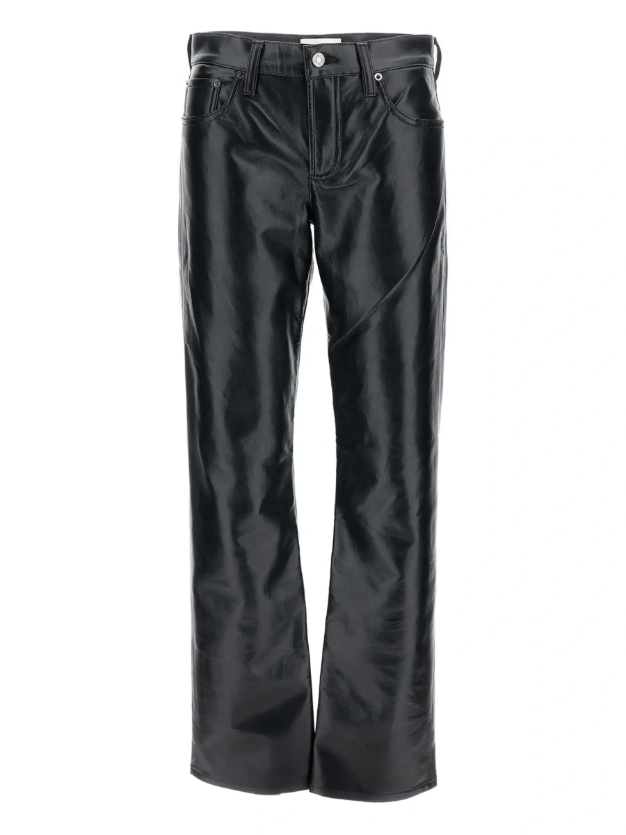 Pantaloni AGOLDE negri din piele - Img 6