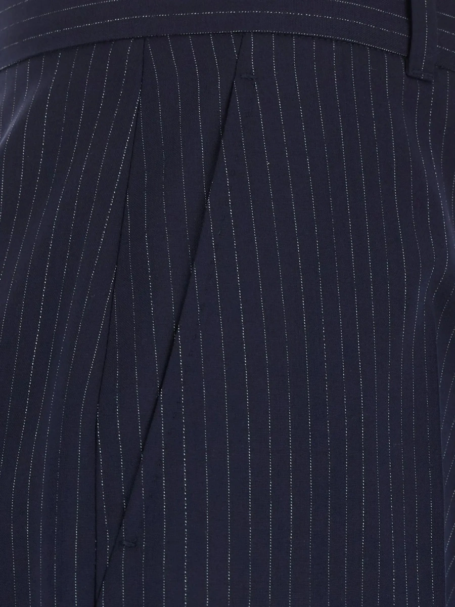Pantaloni Blue Tailored Pants with All-Over Striped Motif in Wool for Women - Img 5