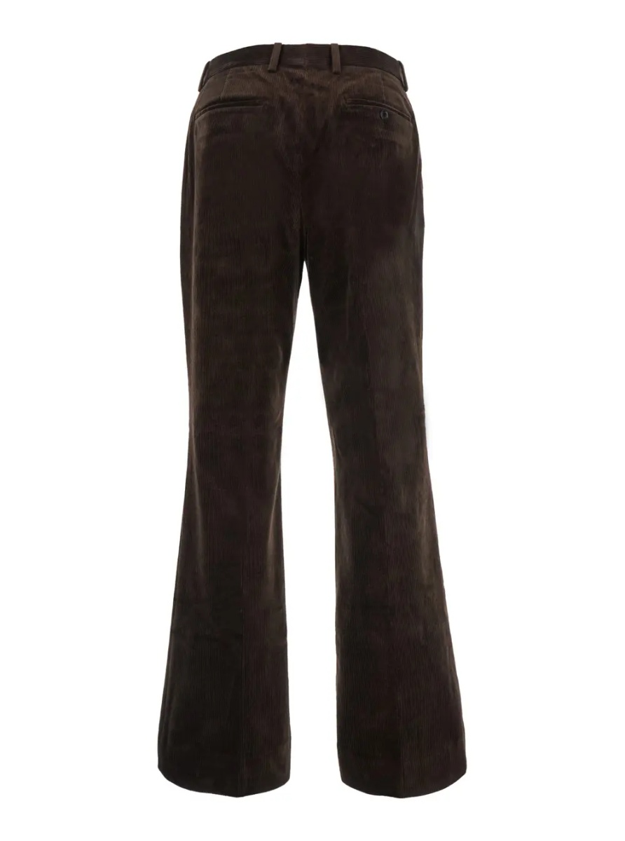 Pantaloni Brown Unisex Flared Corduroy Pants with Cotton - Img 2