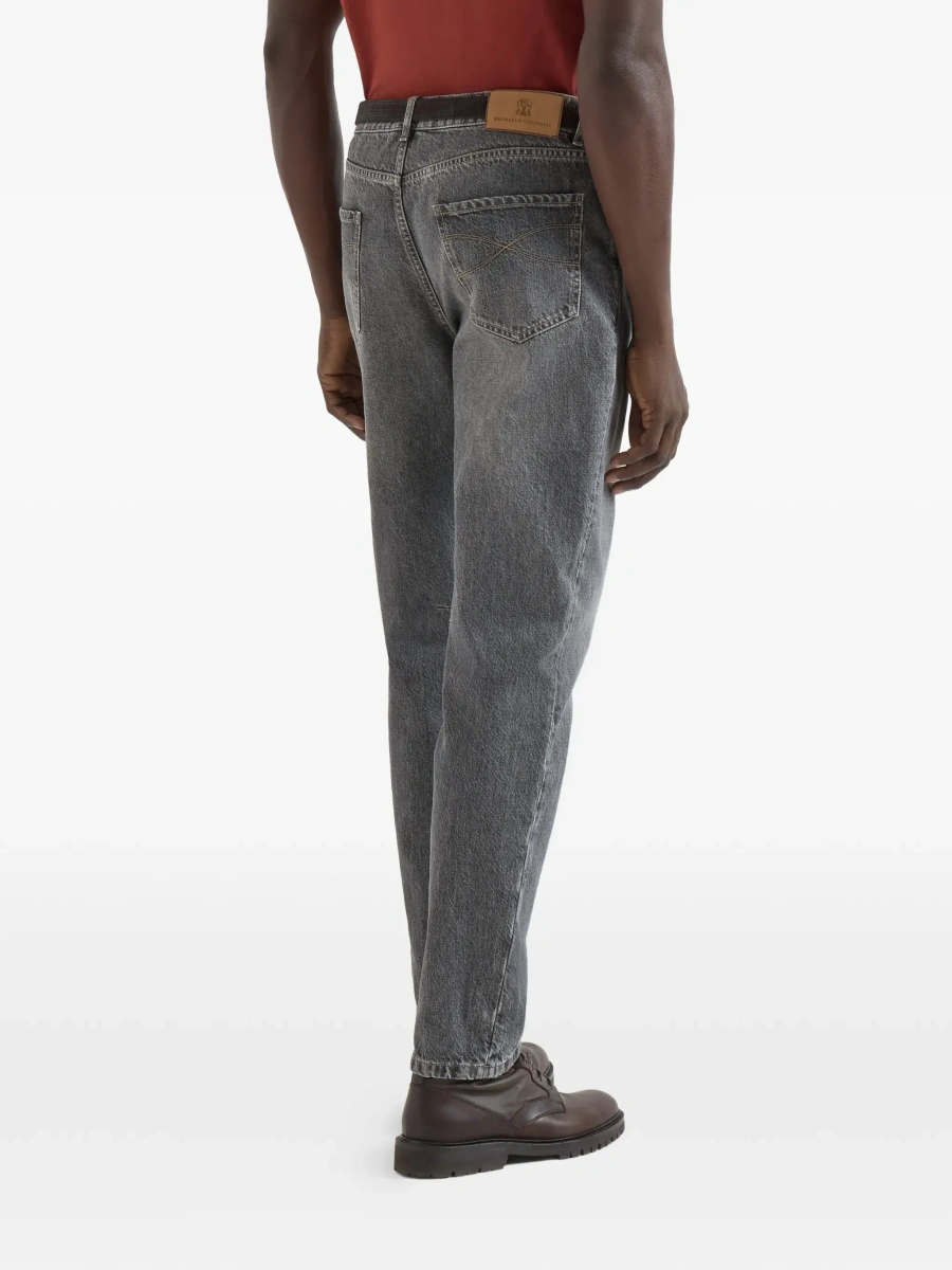 Pantaloni Brunello Cucinelli gri din denim - Img 7