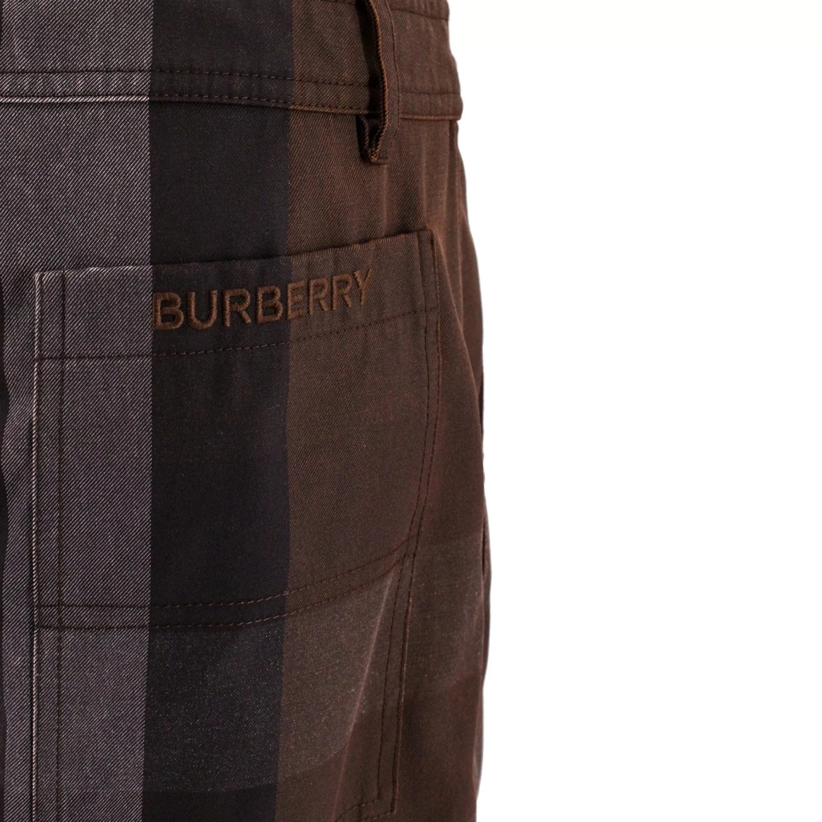 Pantaloni Burberry Checked Wide Leg Canvas Pants - Img 3