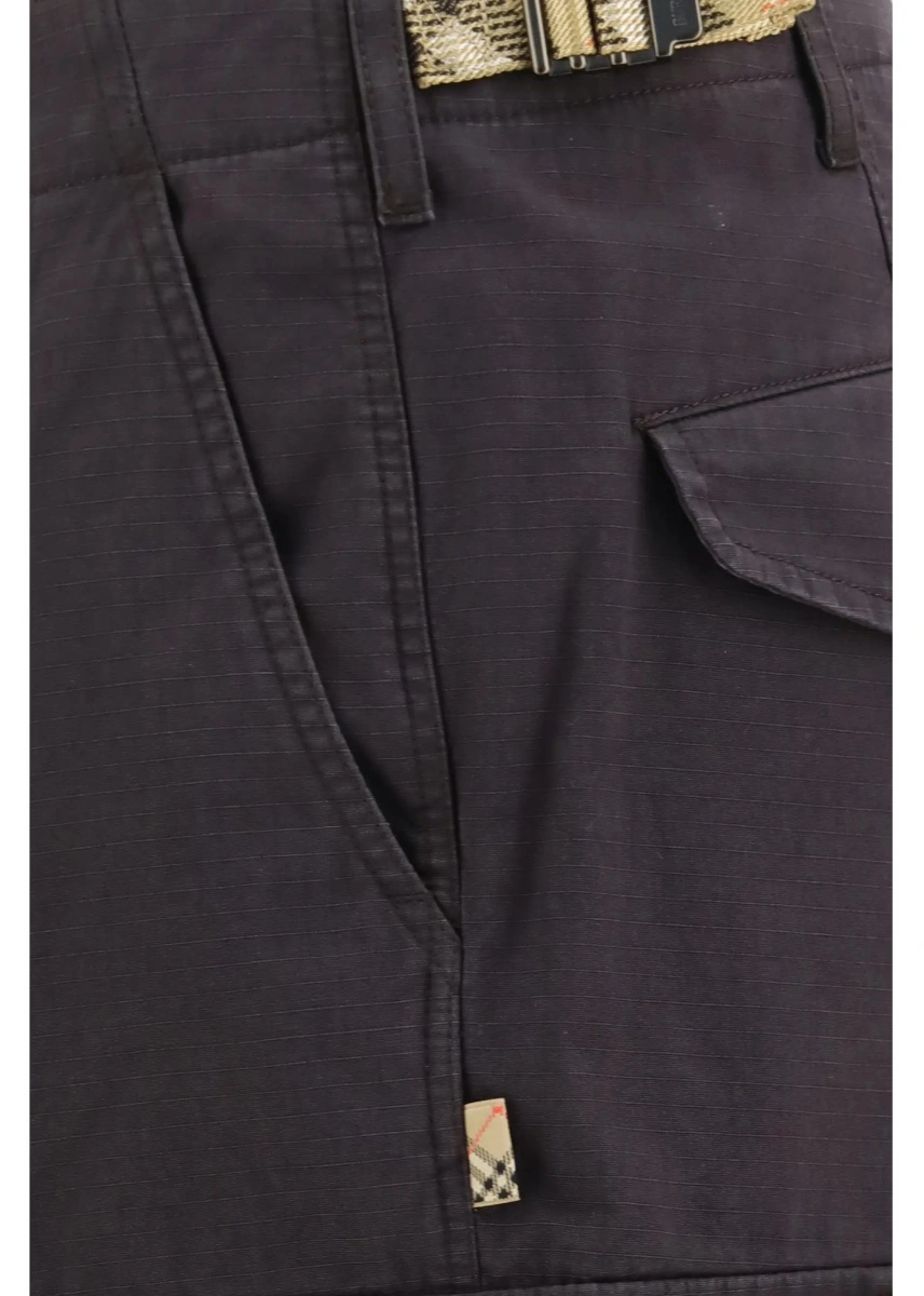Pantaloni casual Burberry maro din bumbac - Img 3