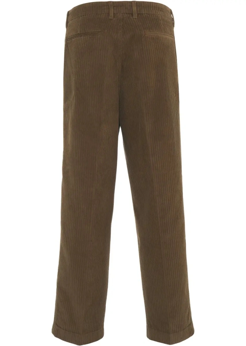Pantaloni casual Cruna maro din catifea reiata 'Greenwich' - Img 4