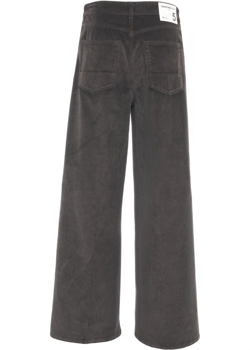Pantaloni casual Department Five maro din catifea reiata - Img 4