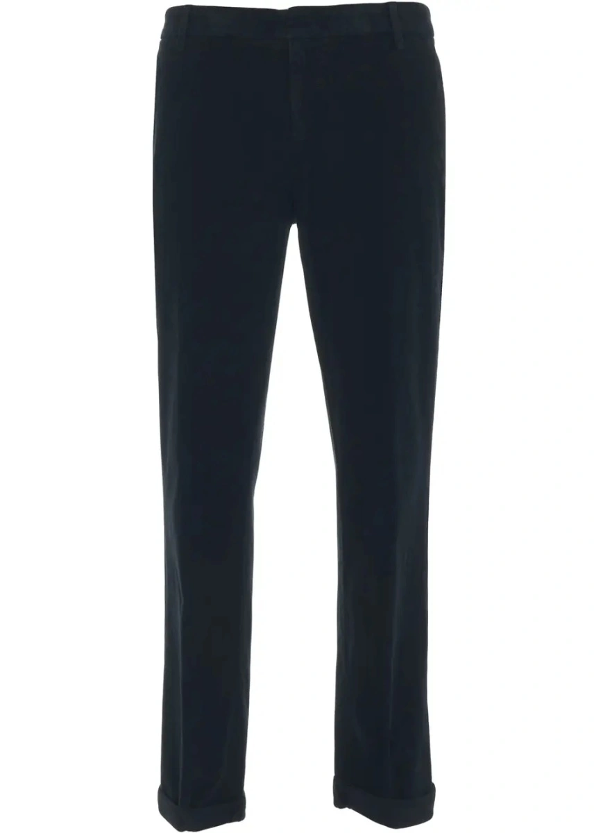 Pantaloni casual Dondup albastri din bumbac - Img 2