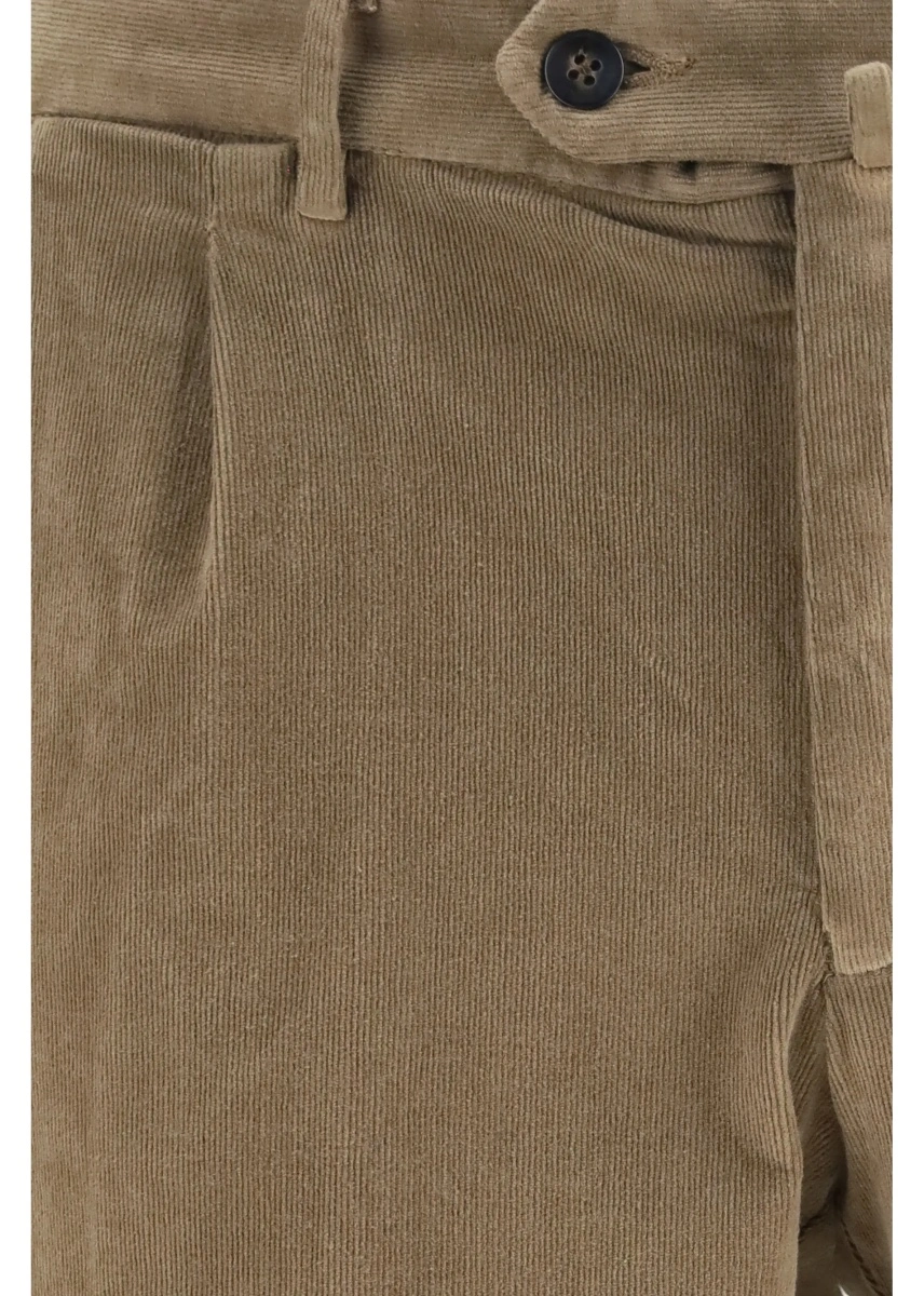 Pantaloni casual GERMANO multicolor din catifea reiata - Img 3