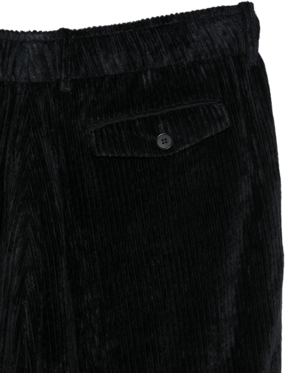 Pantaloni casual Giorgio Armani gri din vascoza si catifea - Img 5