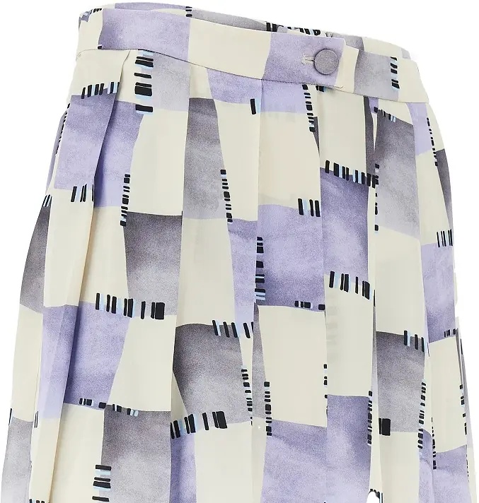 Pantaloni Check print satin skorts - Img 2
