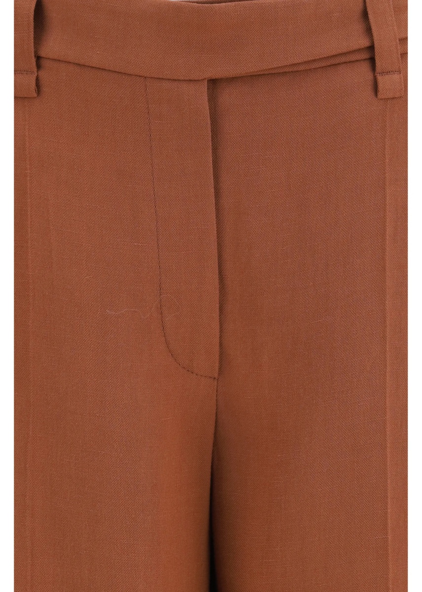 Pantaloni Cigarette Pants in fluid viscose and linen twill - Img 3