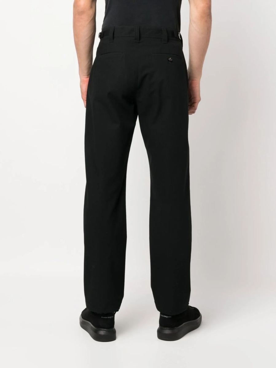 Pantaloni conici Alexander McQueen negri din bumbac - Img 4