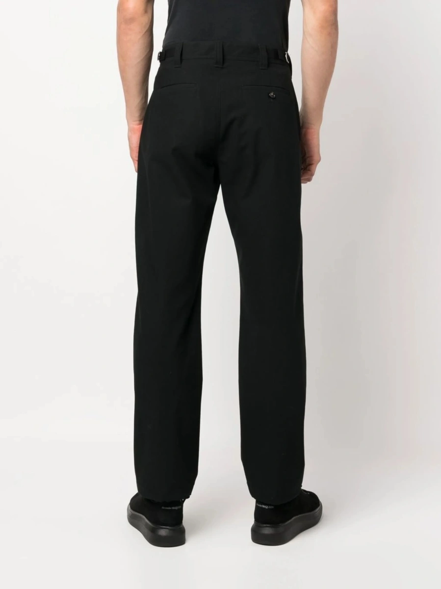 Pantaloni conici Alexander McQueen negri din bumbac - Img 4