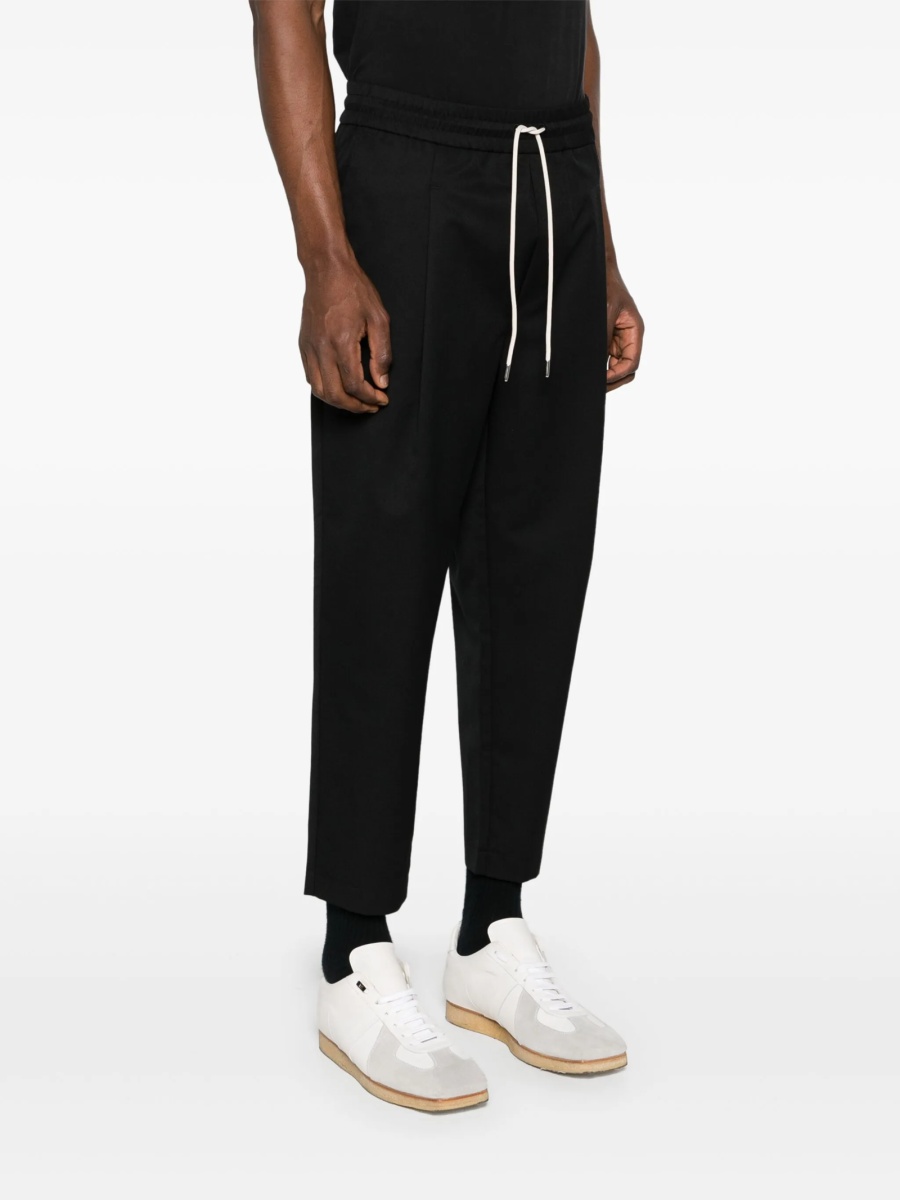 Pantaloni conici DRÔLE DE MONSIEUR negri din polyester si lana - Img 3