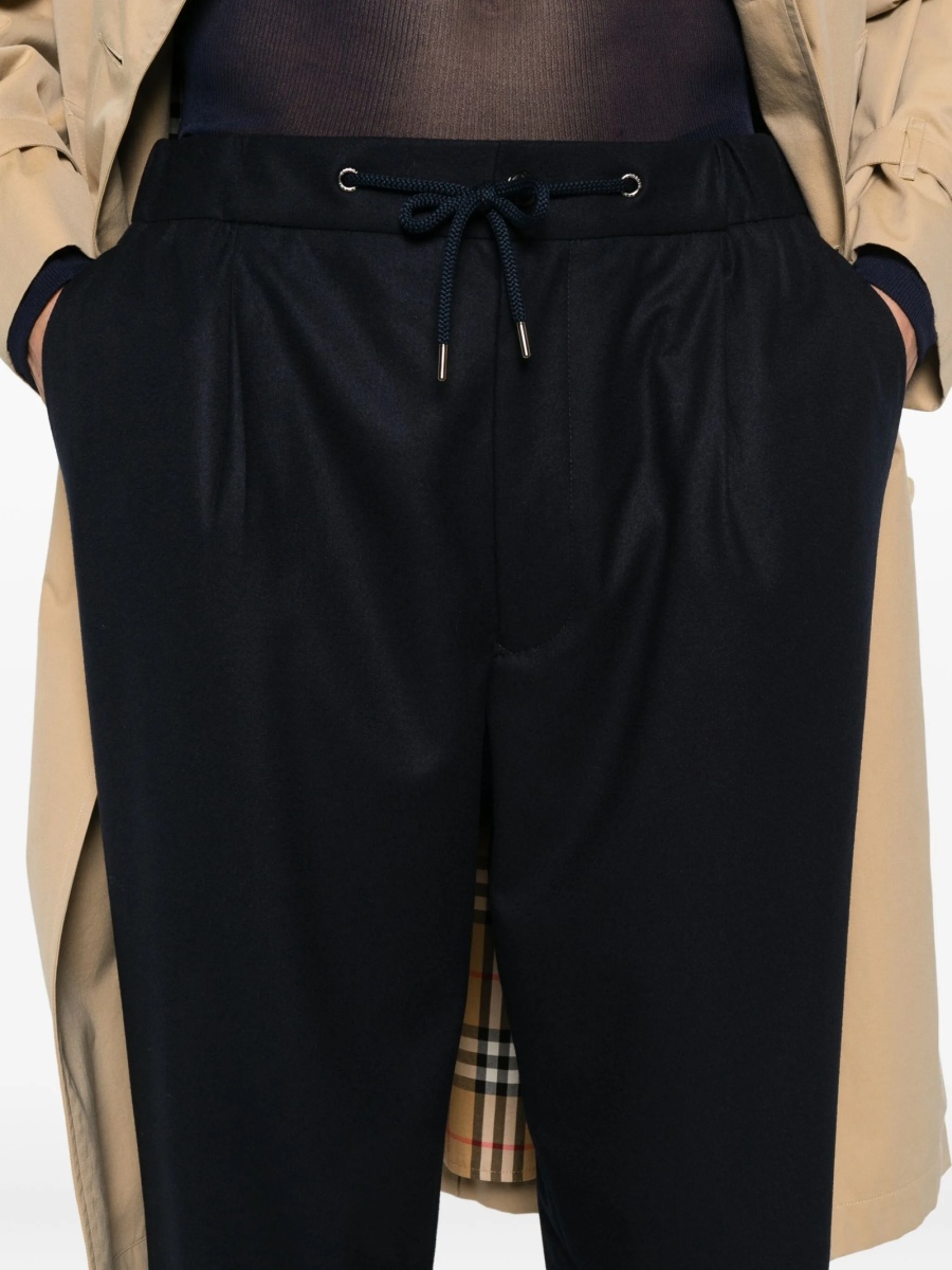 Pantaloni conici Giorgio Armani albastri din elastan si casmir - Img 5