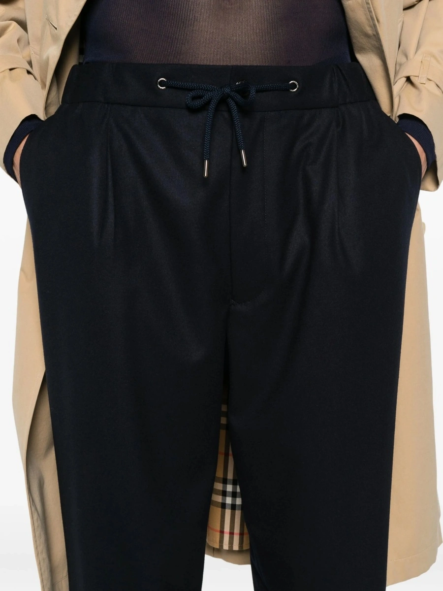 Pantaloni conici Giorgio Armani albastri din elastan si casmir - Img 5