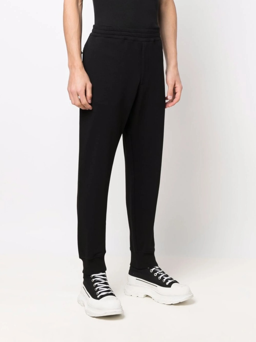 Pantaloni de trening Alexander McQueen negri din bumbac - Img 3