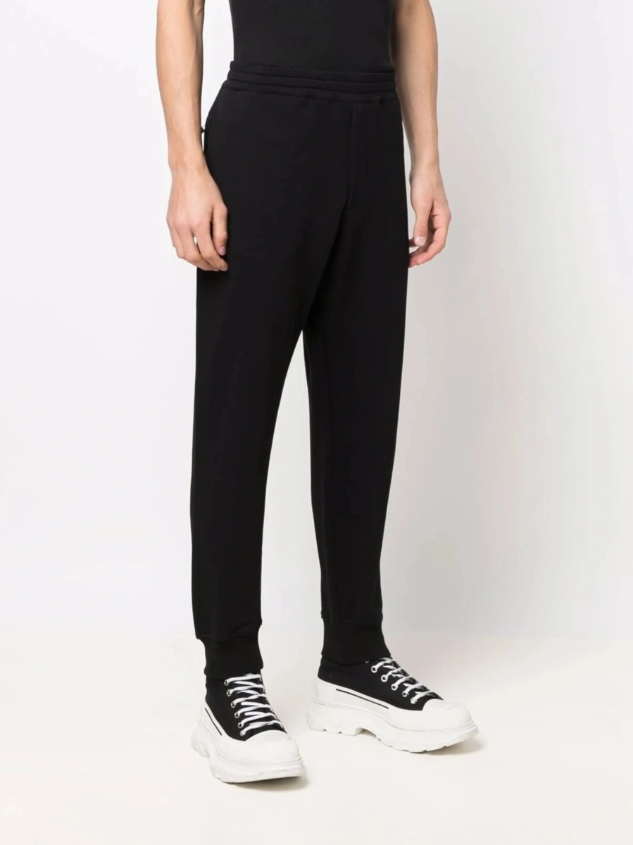 Pantaloni de trening Alexander McQueen negri din bumbac - Img 3