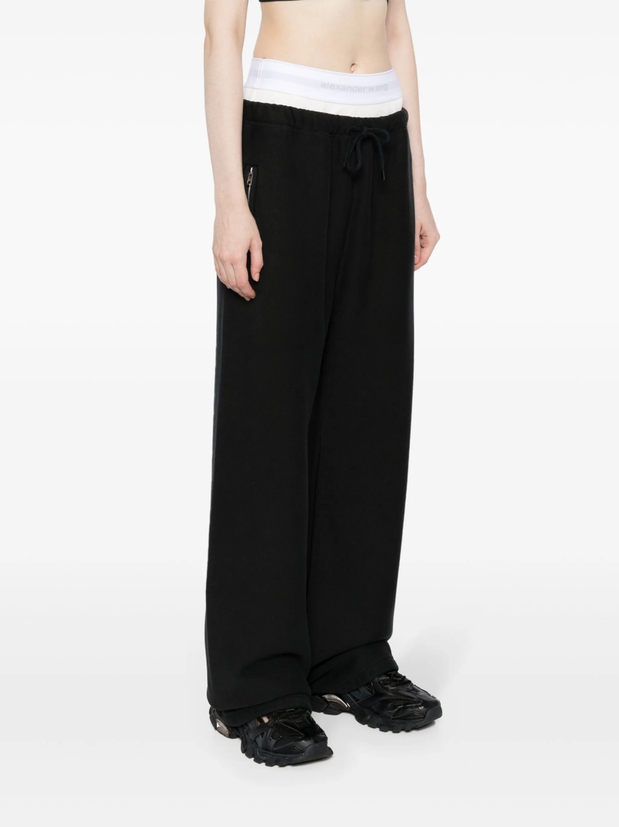 Pantaloni de trening Alexander Wang negri din bumbac - Img 3