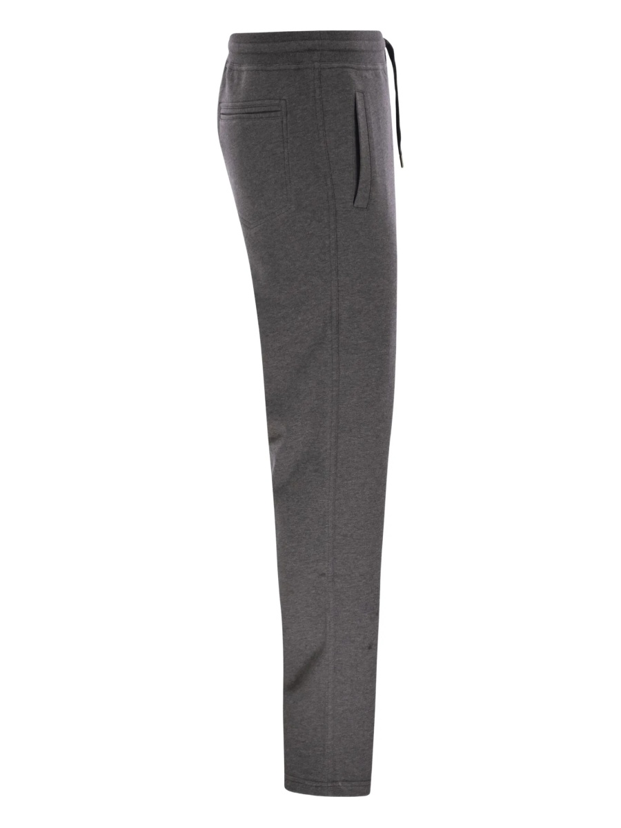 Pantaloni de trening Brunello Cucinelli gri din poliamida si bumbac - Img 3