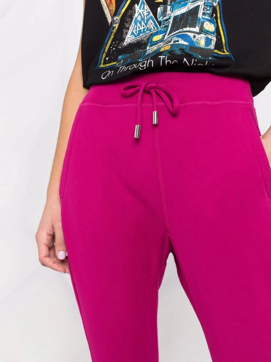 Pantaloni de trening DSQUARED2 roz din bumbac - Img 5