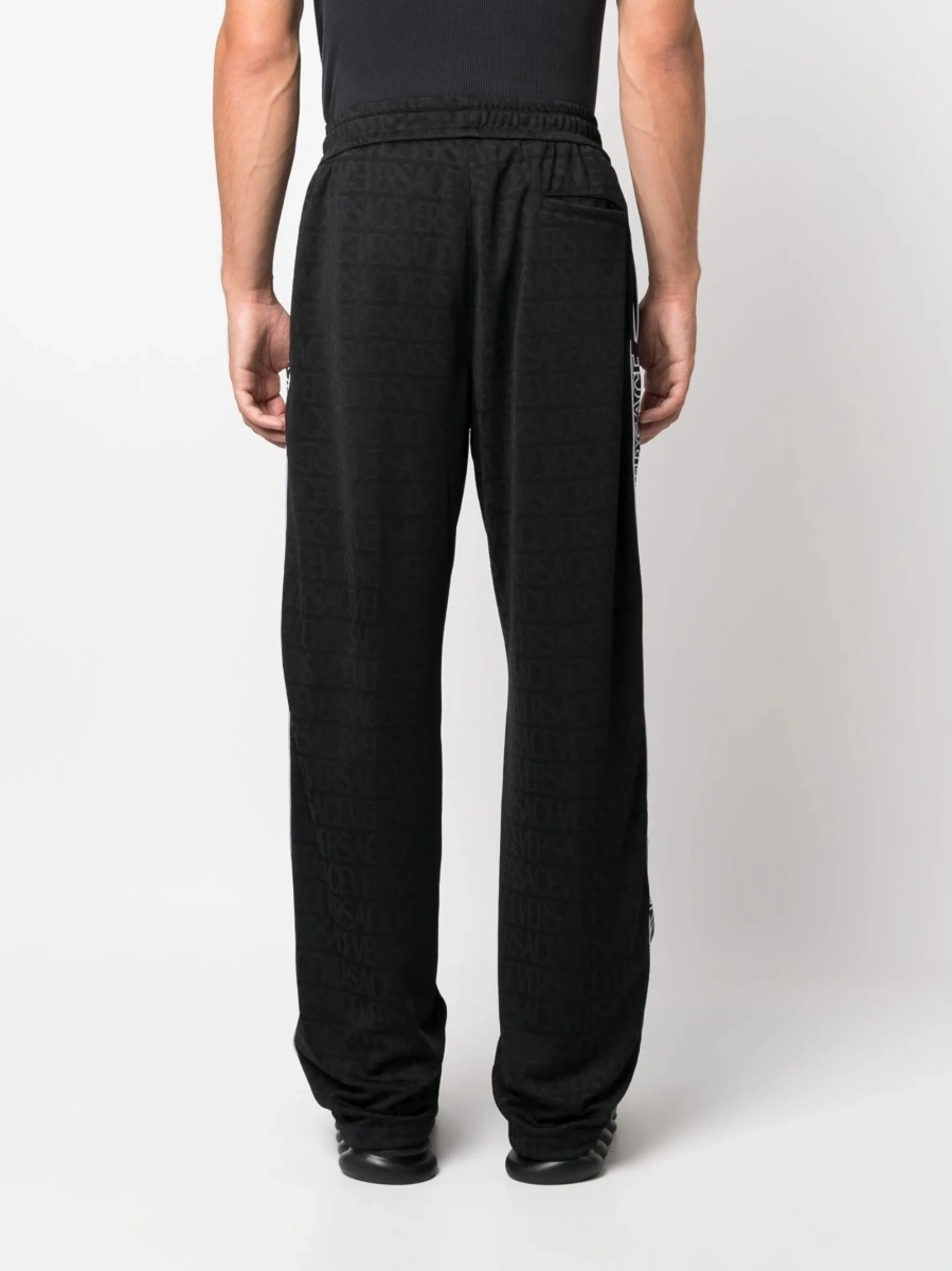 Pantaloni de trening Versace negri din polyester - Img 4