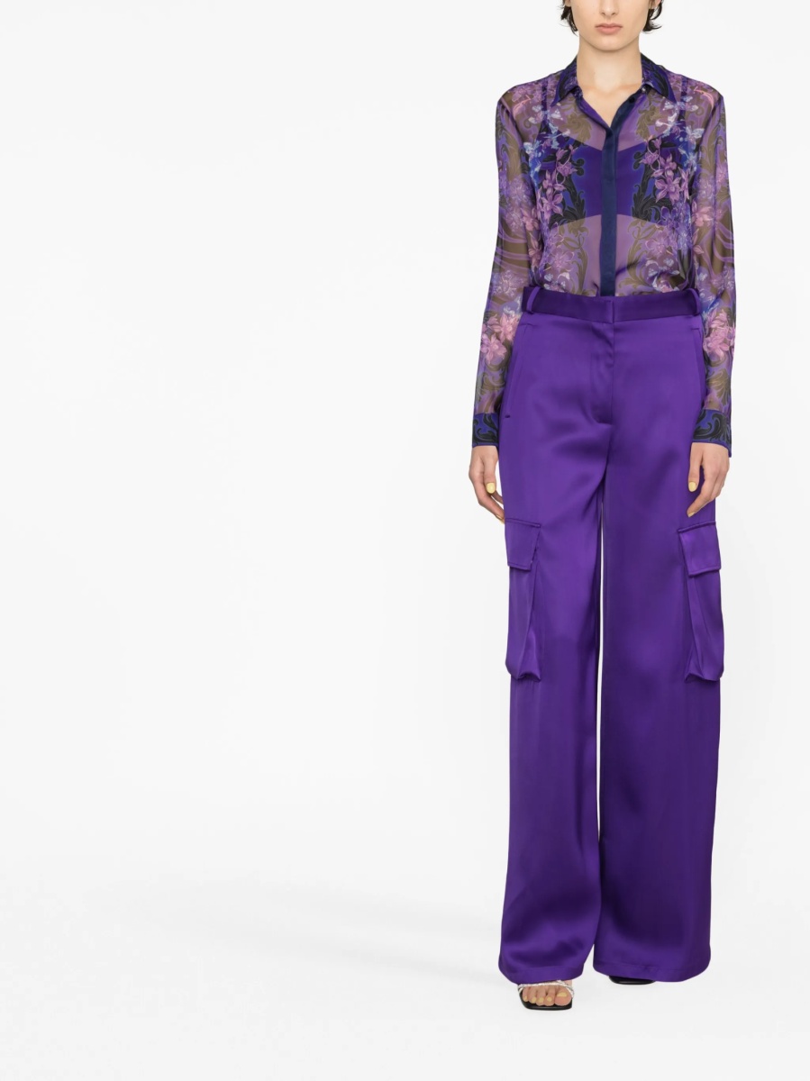 Pantaloni de trening Versace violet din vascoza - Img 3