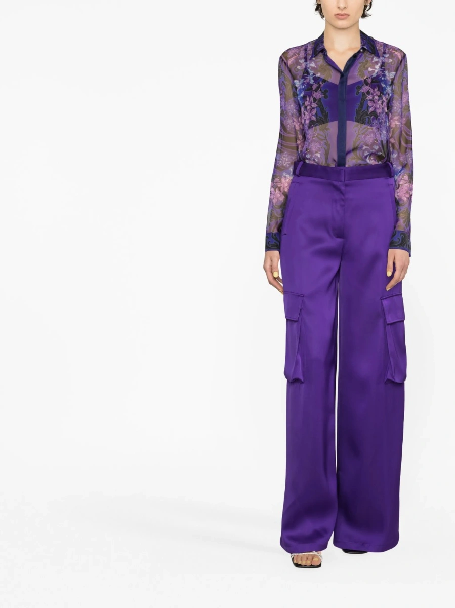 Pantaloni de trening Versace violet din vascoza - Img 3