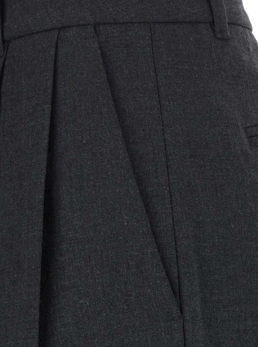 Pantaloni DOUBLE PLEATED WIDE SLACKS with pockets and gray hems men - Img 3