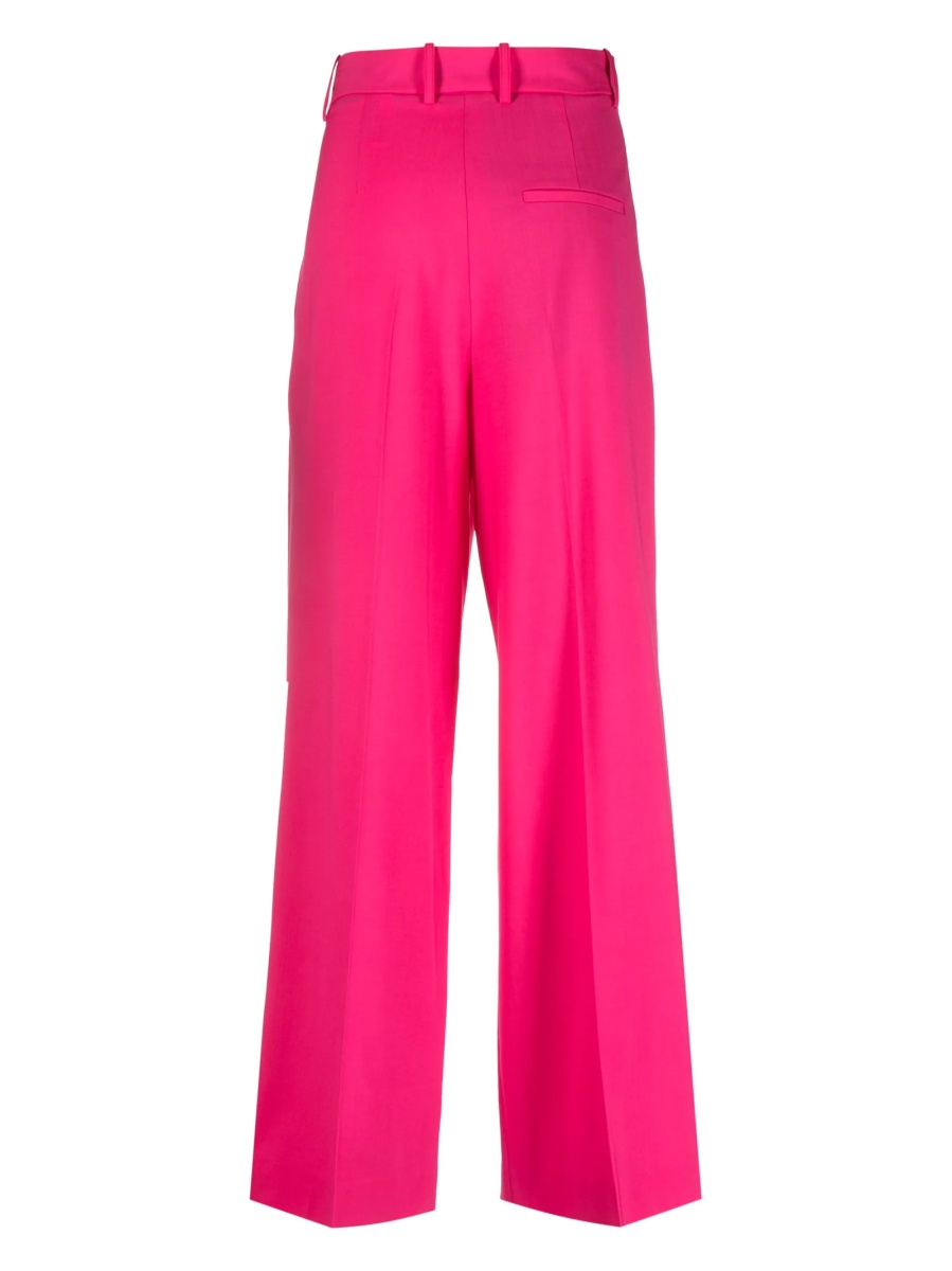 Pantaloni drepti ALYSI roz din lana si elastan - Img 2