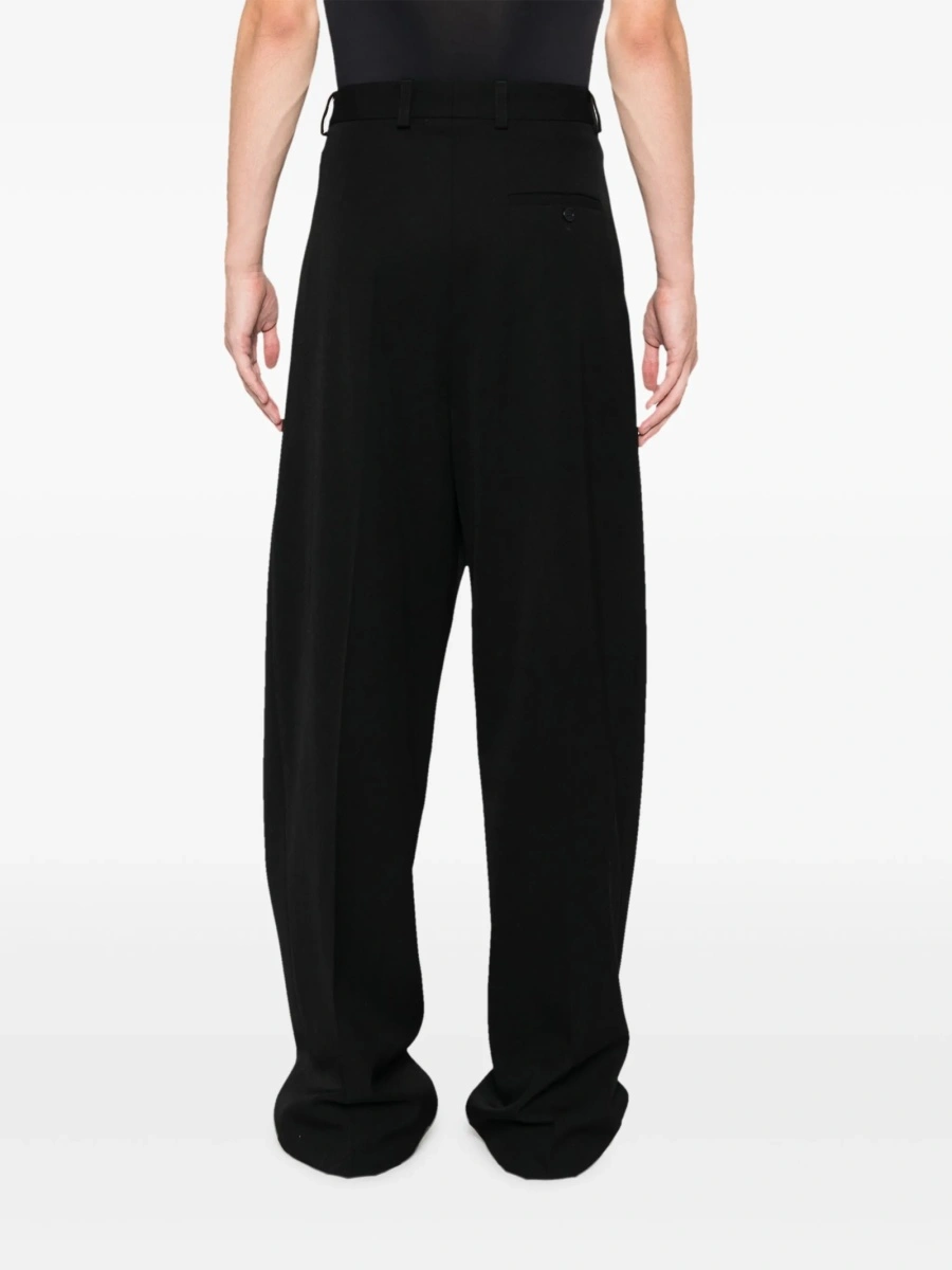Pantaloni drepti Balenciaga negri din lana - Img 5