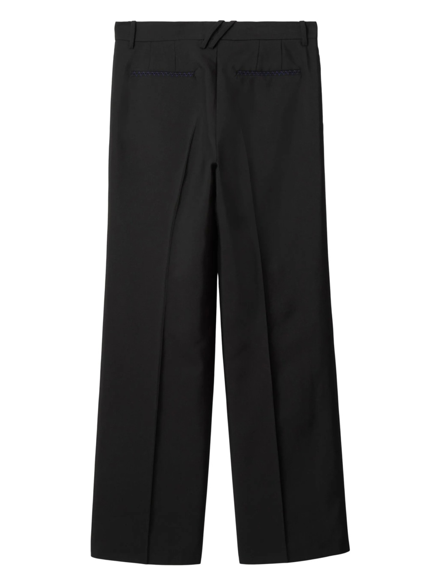 Pantaloni drepti Burberry negri din lana si matase - Img 5