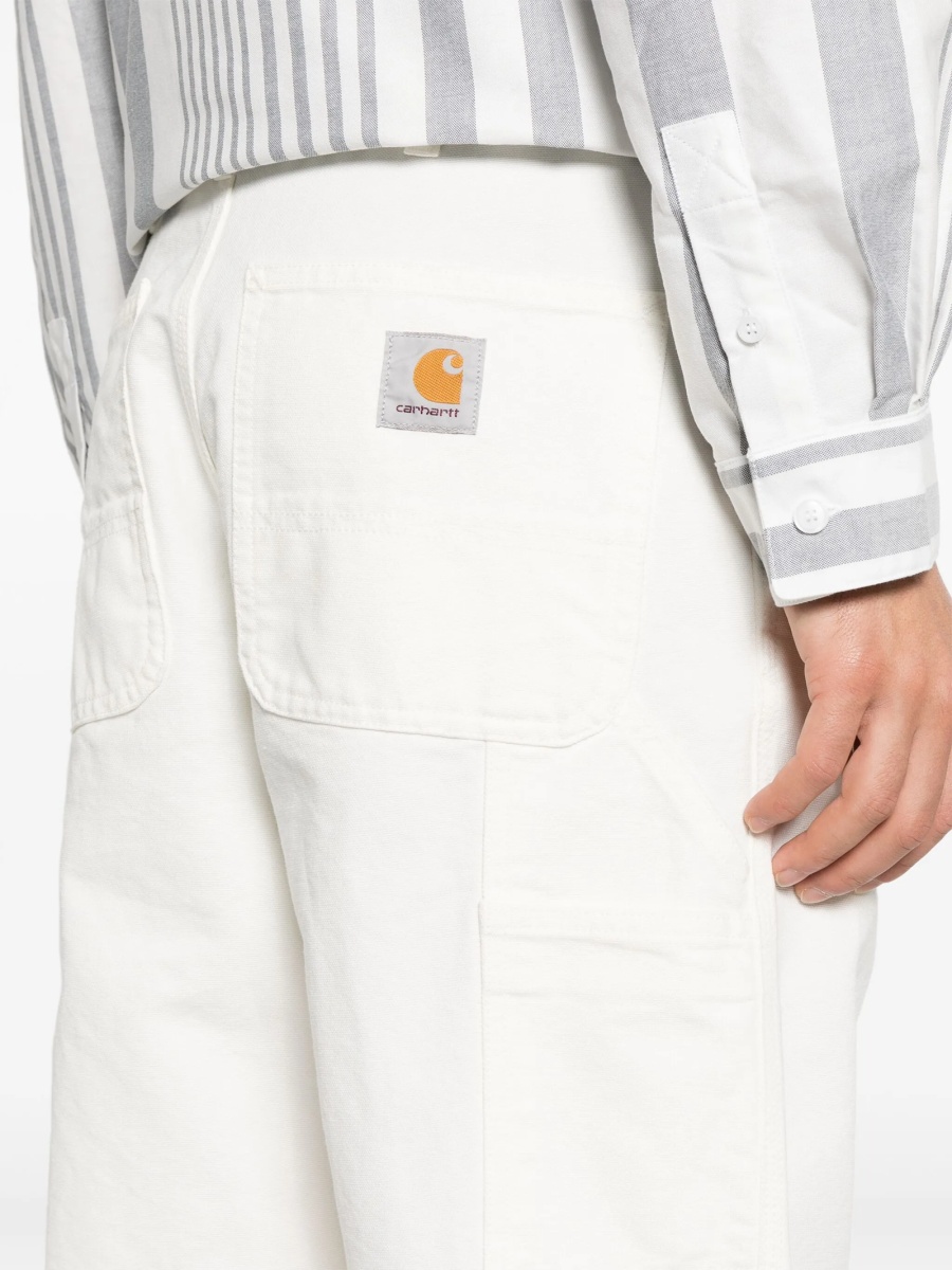 Pantaloni drepti Carhartt albi din bumbac organic - Img 5