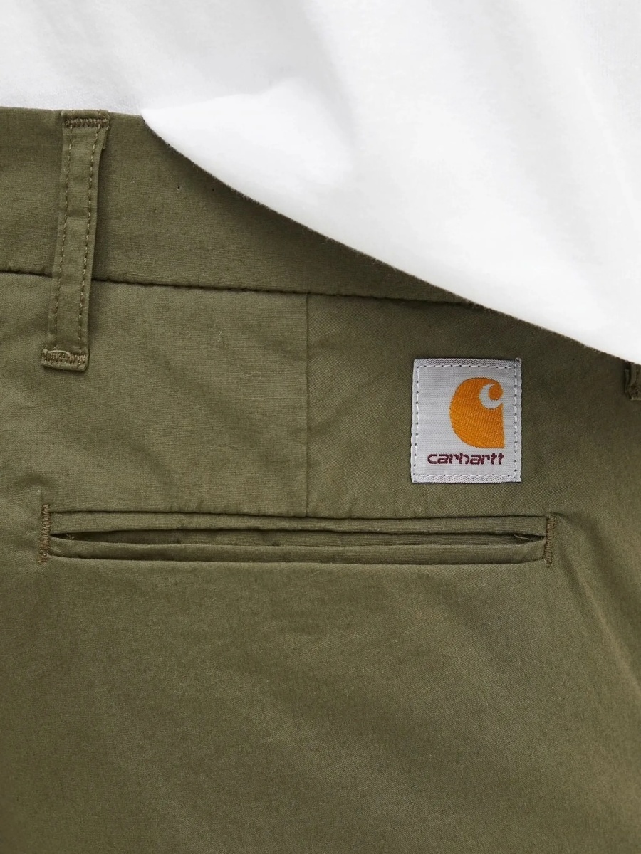 Pantaloni drepti Carhartt verzi din elastan si bumbac - Img 3