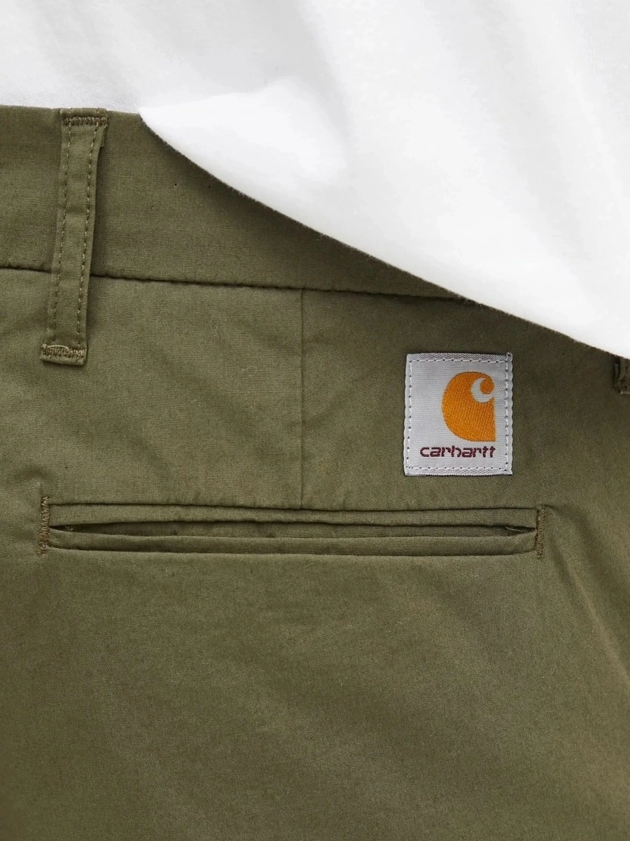 Pantaloni drepti Carhartt verzi din elastan si bumbac - Img 3